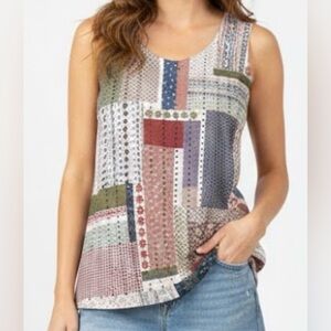 Patchwork Sleeveless Top - Multicolor